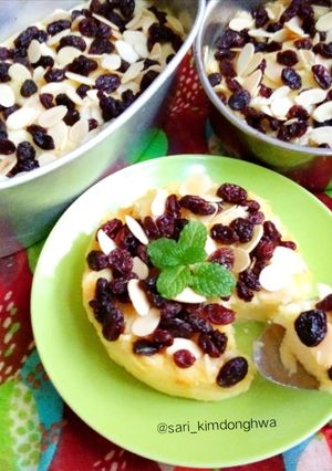 Foto resep Puding Roti Tawar Tabur Kismis Dan Almond