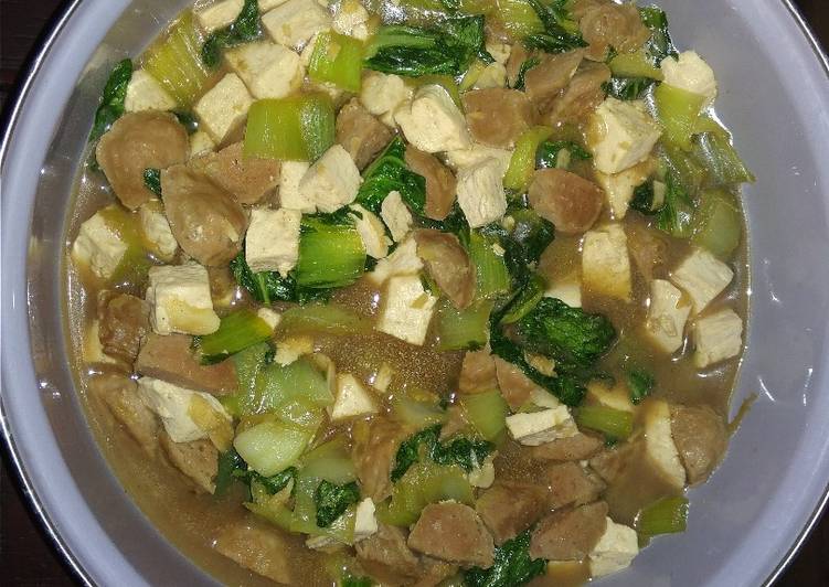 Resep Sawi pakcoy bakso oseng, Enak