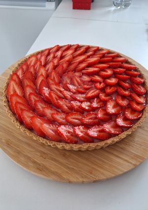 Une photo de Tarte Chocolat, Mascarpone et Fraises