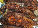 Charcoal grilled tilapia fish