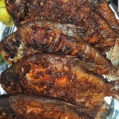 Charcoal grilled tilapia fish A picture of Charcoal grilled tilapia fish.