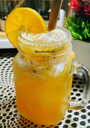 Foto resep Es jeruk kelapa muda kw segar
