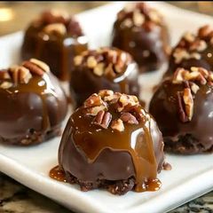 A picture of Chocolate Caramel Turtle Bites.