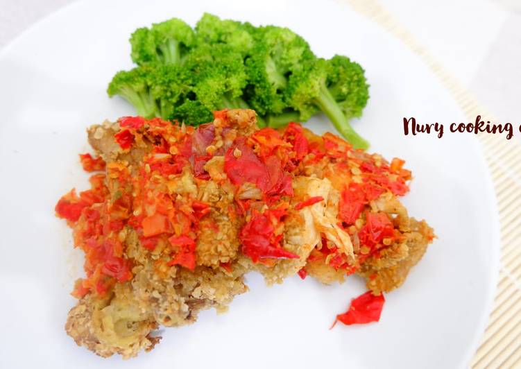 Resep Ayam geprek oatmeal (diet friendly) yang Menggugah Selera