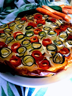 Foto principal de Tarta de verduras en espiral con pasta brick