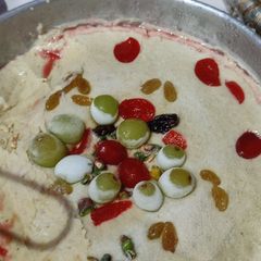 A picture of Paneer milk,Khoya kesar custard pudding.