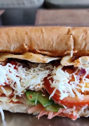 A picture of Subway sabz sandwich.