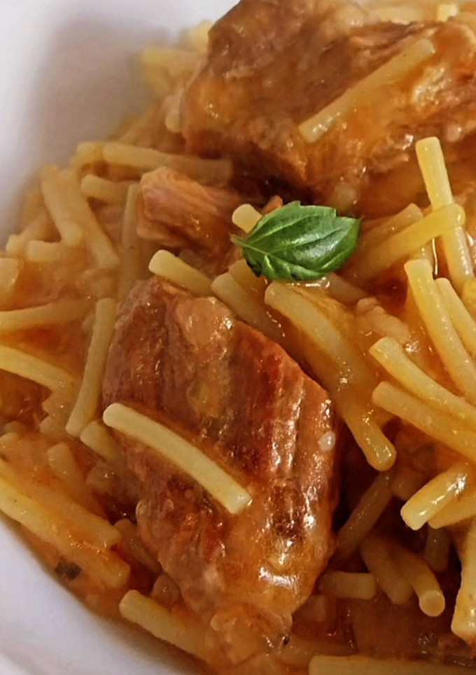Una foto de Fideos a la cazuela con queso (sin gluten)