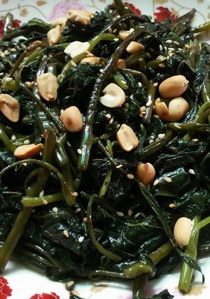Hình của món Rau muống xào chay.