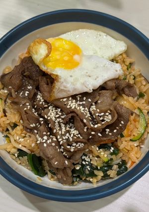 Foto resep Gochujang stir fry rice aka lazy bibimbap