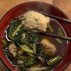 A picture of Chicken meatball for nabe (japanese hot pot).