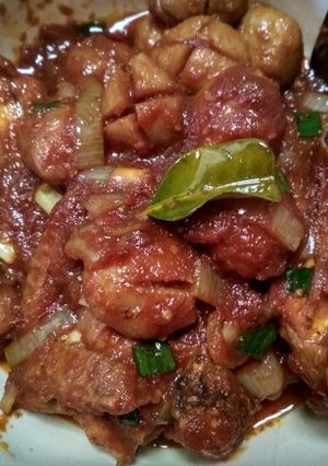 Foto resep Ayam bakso kecap pedas