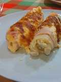 Rollitos de Jamón Cocido Gratinados Rellenos de Puerro