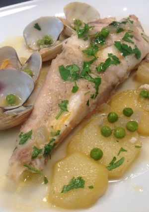 A picture of Monkfish Tails with Clams.