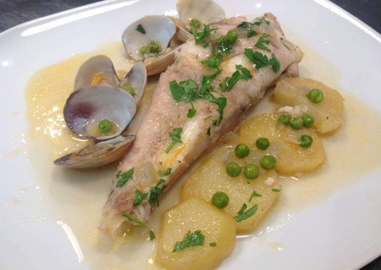 Colitas de rape con almejas