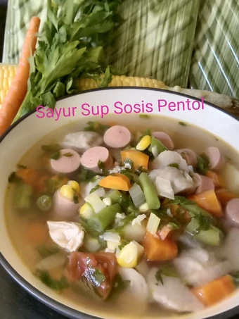 Langkah Gampang Membuat Resep Sayur Sup Sosis Pentol yang Lezat Anti Ribet, Uenak Banget