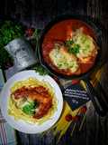 Stuffed Chicken Parmigiana with Linguine #phopbylinimohd