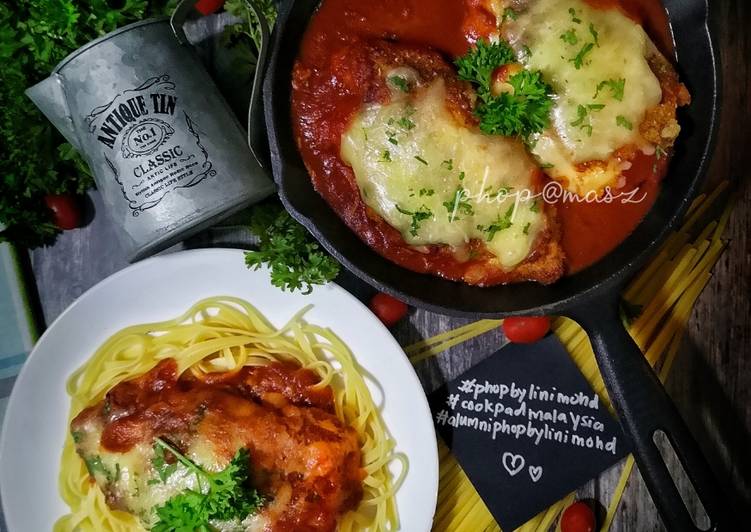 Arahan Memasak Stuffed Chicken Parmigiana with Linguine #phopbylinimohd yang Sedap