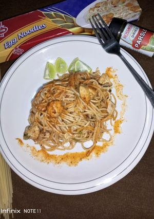 A picture of Veg spicy spaghetti.