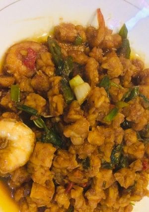 Foto resep Tumis tempe udang bumbu ulek