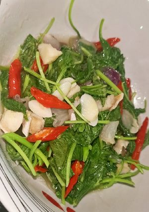 Foto resep Tumis bayam ikan asin