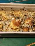 Gratin de fenouils, sauce crème au bouillon de chapon et mozzarella