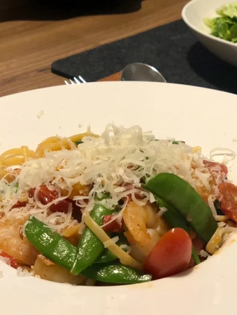 Recipe Chilli prawn linguine (with lime salad) the Delicious You can take Joss in your mouth