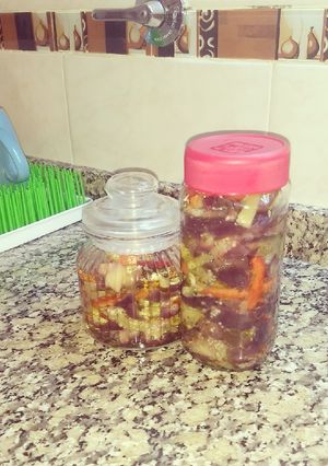 Una foto de Berenjenas en escabeche