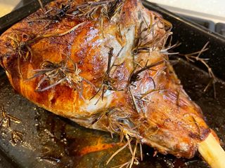 Roast Lamb Leg With Rosemary & Garlic