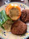 Pimentón relleno 🍚🍅 y croquetas de falafel 🧆