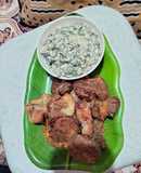 Smashed baby potatoes with Pudina dip