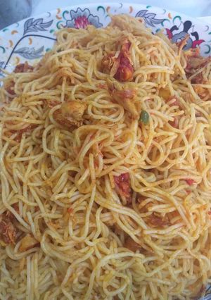 عکسی از دستور ماکارونی با گوشت سرخ شده