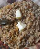 Guiso de arroz y lentejas