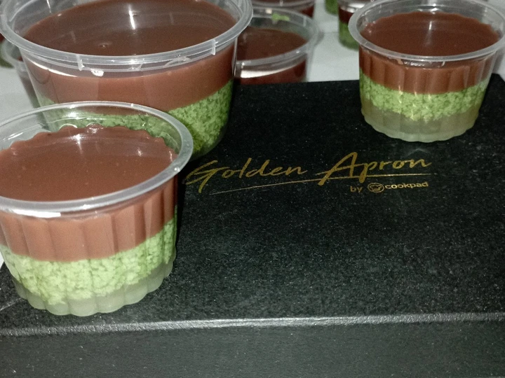 Cara Mudah Menyiapkan Resep Puding Lumut lapis puding coklat yang Sempurna Anti Ribet, Lezat Sekali
