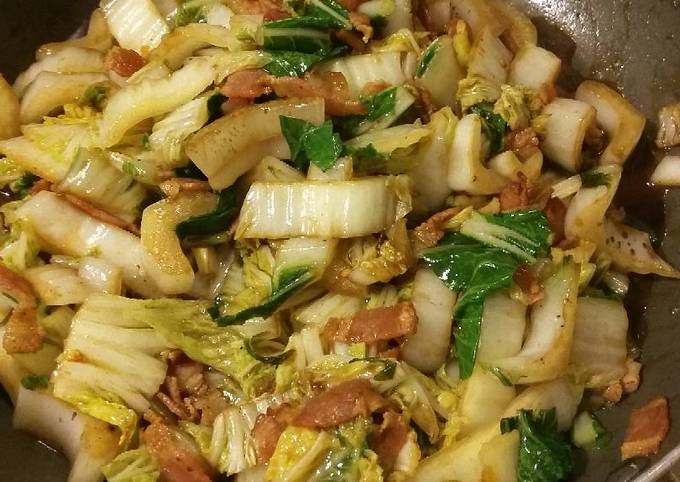 Step-by-Step Guide to Prepare Speedy Napa Cabbage &amp; Bok Choy with Bacon