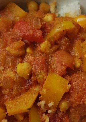A picture of Butternut squash and chickpea curry.