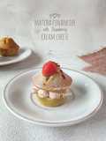 Matcha Financier with Strawberry Cream Cheese
