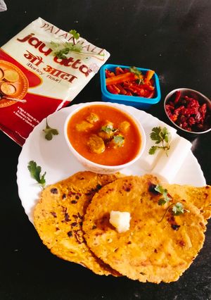 A picture of Methi THEPLA (BARLEY Flour 😋 With Methi THEPLA).