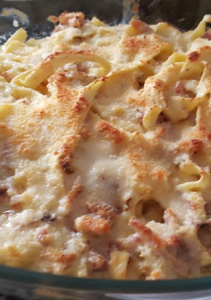 Una foto de Auténticos tallarines italianos a la carbonara