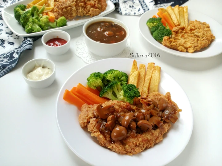 Langkah Gampang Membikin Resep Steak Ayam Crispy Saus Jamur yang Menggugah Selera Anti Ribet, Lezat Sekali