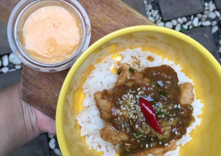 makanan Ricebowl chicken lada hitam Jadi, Enak Banget
