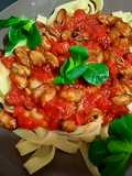 Tagliatelle cu midii, roșii, usturoi simple și gustoase. 🍝 🍝