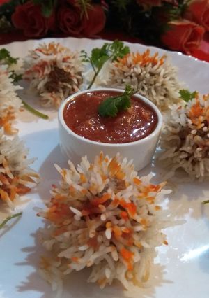 A picture of Steamed Mutton rice flowers.