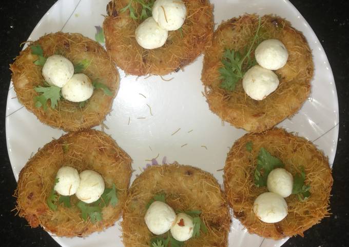 Chicken bird nest cutlet