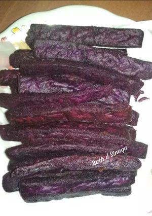 Foto resep Stik ubi ungu simpel crunchy munchy 😆