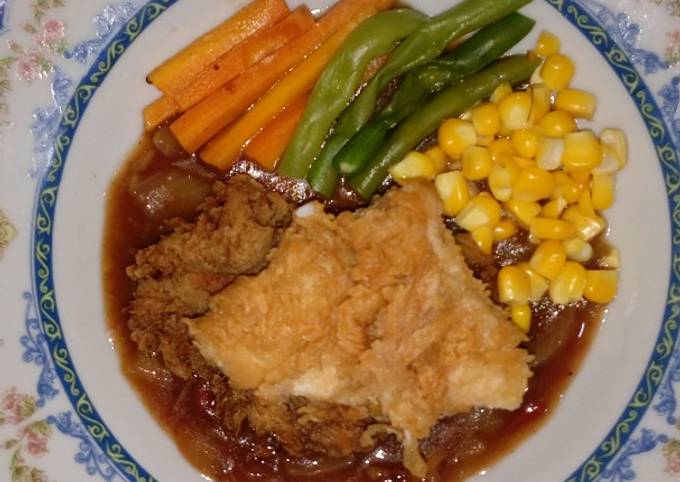 Resep Chicken Steak Teriyaki Sauce with Ndledeh Vegetable Ala KaChef yang Menggugah Selera