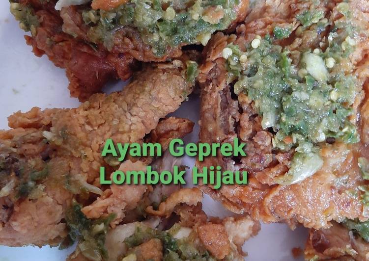 Resep !ENAK Ayam Geprek Lombok Hijau masakan rumahan simple