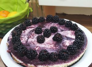Foto resep Cheesecake with black Raspberry"Kaastart met Brambeesen"