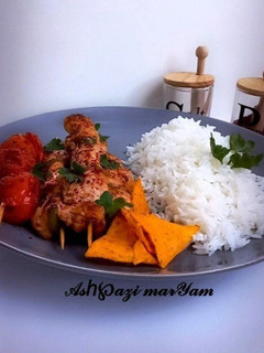 عکسی از دستور مرینت مرغ (جوجه سیخی)