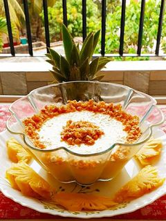 அன்னாசிப்பழம் souffle (Annaasipazham souffle recipe in tamil) செய்முறை முக்கிய புகைப்படம்